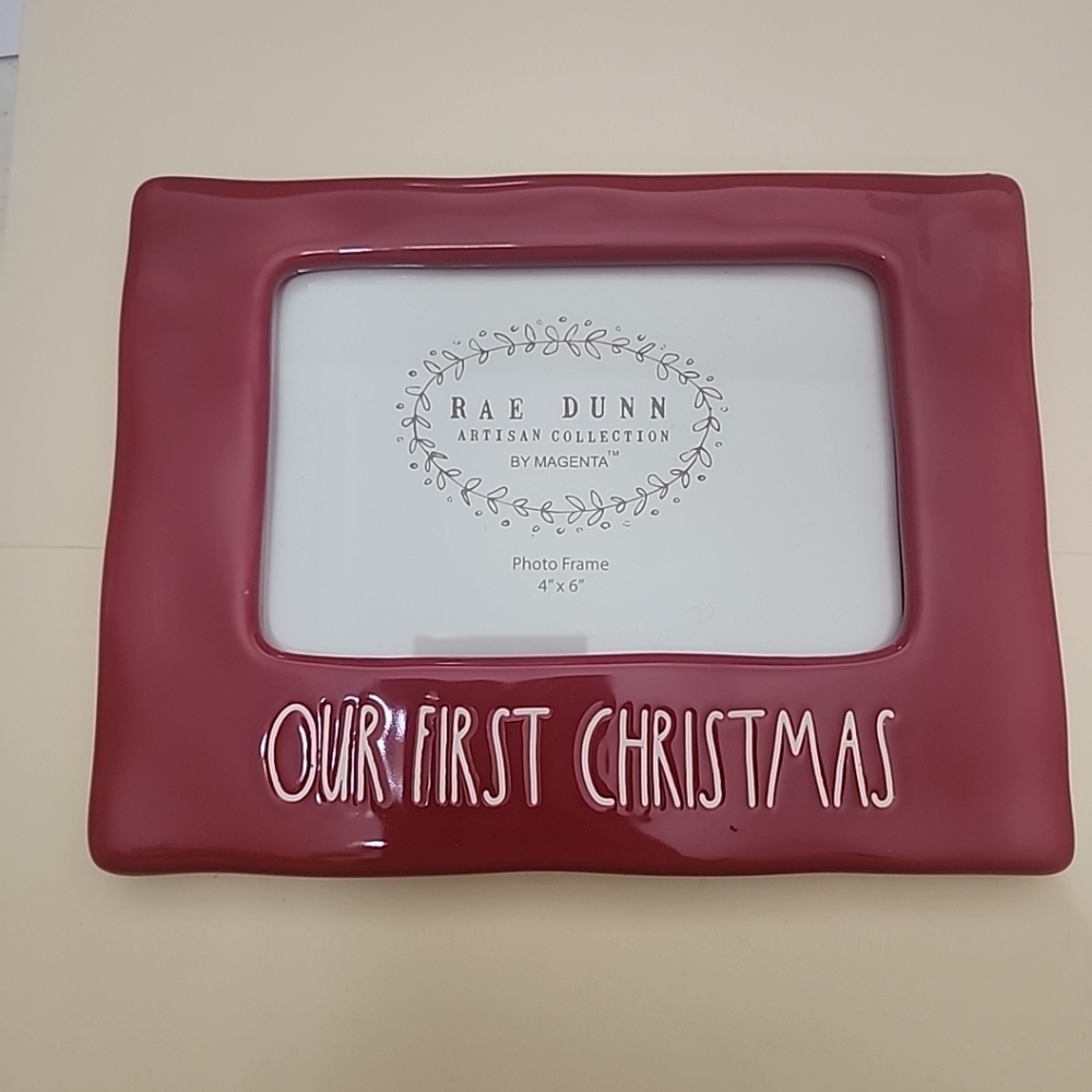 Rae Dunn 4X6 Photo Frame Our First Christmas New